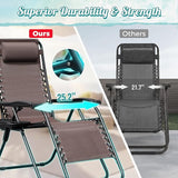 Homall Zero Gravity Patio Folding Lawn Chairs Outdoor Gravity Camp Reclining Lounge Chair with Pillows for Poolside - Photo 4