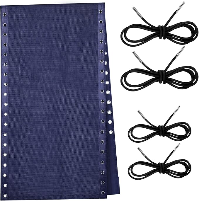 Queekay Chair Replacement Fabric with 4 Bungee Cord Lounge Chair Cloth Mesh Repair Kit for Patio Recliner Outdoor Lawn - Photo 1