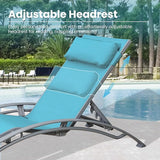 Domi Lounge Chair Set of 3, Aluminum Lounge Chairs for Outside with 5 Adjustable Positions - Photo 4
