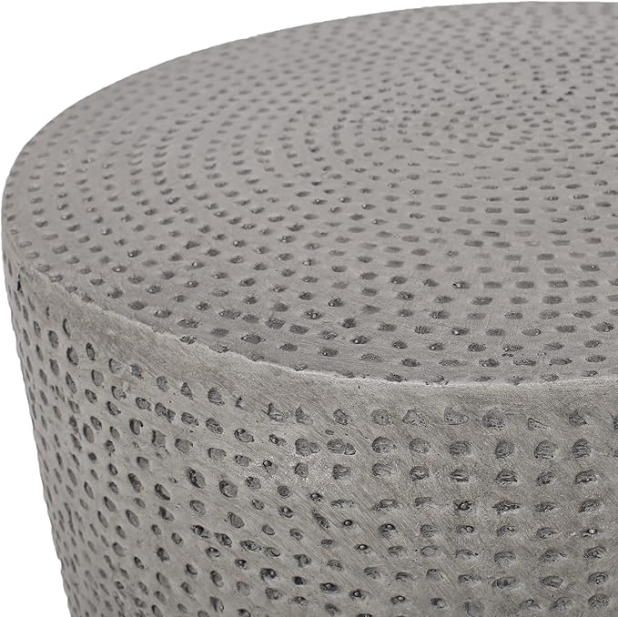 Outdoor Side Table Concrete End Table Faux Stone Small Coffee Tables Patio Garden Stool Plant Stand for Porch - Photo 5