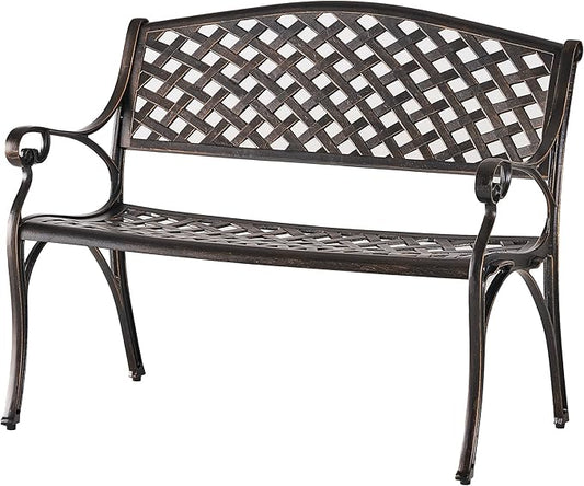 Christopher Knight Home Eastwood Antique Copper Cast Aluminum Bench
