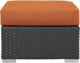 Modway Sojourn Wicker Rattan Outdoor Patio Sunbrella Fabric Ottoman in Canvas Tuscan - Photo 4