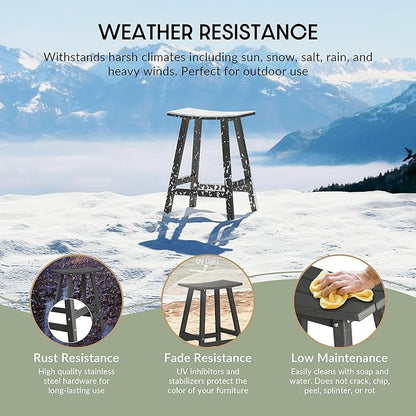 WestinTrends Malibu 2 Piece Set of 24 Height Outdoor/Patio Saddle bar stools, Gray