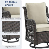 GAOMON 3 Pieces Outdoor Swivel Rocker Chair Set of 2 with Small Side Table, 360-Degree Swivel Rocking Chair - Photo 7