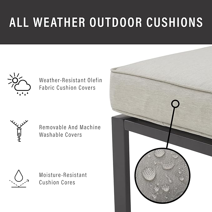 Crosley Furniture Clark Armless Outdoor Sectional Chair, Patio Chairs for Porch, Deck, Backyard, Balcony - Photo 10