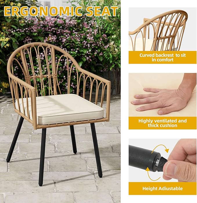 DWVO 5 Piece Patio Dining Sets, Outdoor Dining Furniture Set with 2" Umbrella Hole - Photo 6