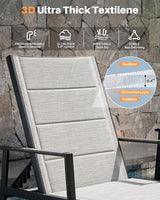 3-Piece Outdoor Chaise Lounge Set, Never-Rust Aluminum Patio Lounge Chairs with Side Table - Photo 3