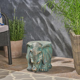 Garden Stool, Plant Stool or Elephant Table for Garden, Front Porch, Patio, Outside, Indoor, Lightweight Concrete - Photo 2