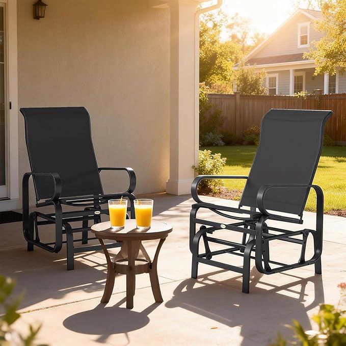Outsunny Outdoor Glider Chair Set of 2 - Photo 9
