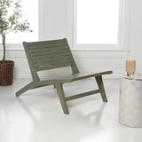 JONATHAN Y PAT2000D Leo Mid-Century Modern Wood Armless Outdoor Lounge Chair, Contemporary, Bohemian, Coastal - Photo 5