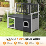 VINGLI Outdoor Storage Bench with Built-in Dog House - Photo 6