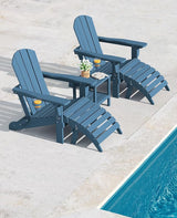 SERWALL 5-Piece Adirondack Chair and Ottoman and Table Set - Photo 8