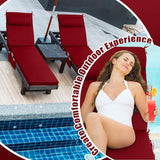RattanView 2 Pcs Outdoor Chaise Lounge Cushion with Pillow and Side Pockets Waterproof Lounge Chair Cushions for - Photo 4