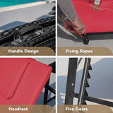Devoko Patio Chaise Lounge Sets Outdoor Rattan Adjustable Back 3 Pieces Cushioned Patio Folding Chaise Lounge with - Photo 5