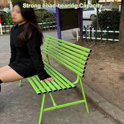 Metal Garden Bench, Patio Bench, Outdoor Benches, Porch Bench, Front Porch Bench, Outdoor Garden Bench, Sturdy and Weather-Resistant, for Porch, Lawn, Garden and Patio(White)