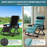 NAIZEA Padded Zero Gravity Chair, Folding Outdoor Lounge Chairs, Adjustable Reclining Camping Chairs with Cup Holder - Photo 5