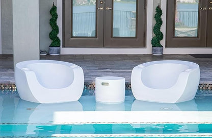 Tenjam Moon Chair in Pool Lounge Chairs for Sun Shelf Set of Two, Pool Chairs and Lounger for in Pool Tanning Ledge Support up to 12" of Water Depth (Made-to-Order Colors)