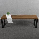 MBQQ Outdoor Soild Wood Bench, 55 inch Patio Picnic Bench - Photo 3