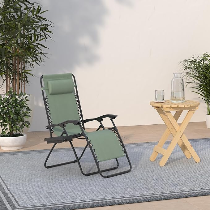 Best Choice Products Set of 2 Adjustable Steel Mesh Zero Gravity Lounge Chair Recliners w/Pillows and Cup Holder Trays - Photo 2