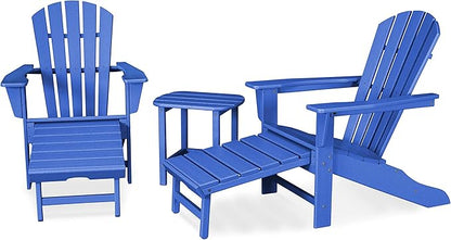 POLYWOOD Palm Coast Ultimate Adirondack Chair 3-Piece Set with Hideaway Ottoman