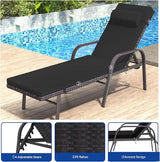 Patio Chaise Lounge Set 3 Pieces Pool Lounge Chairs - Photo 2