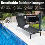 Giantex Chaise Lounge Chair Patio Chaise Lounger with 6-Position Adjustable Backrest and Breathable Fabric - Photo 6