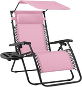 Best Choice Products Folding Zero Gravity Outdoor Recliner Patio Lounge Chair w/Adjustable Canopy Shade, Headrest - Photo 1