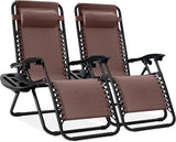 Best Choice Products Set of 2 Adjustable Steel Mesh Zero Gravity Lounge Chair Recliners w/Pillows and Cup Holder Trays - Photo 1