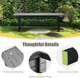 Giantex 2-Person Outdoor Bench Seat - Backless Patio Garden Bench, 47” Weatherproof Outside Chair with Slatted Seat - Photo 7