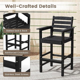 Tangkula Patio Adirondack Chairs Set of 4, HDPE Bar Height Chair with Wide Armrests & Footrest - Photo 8