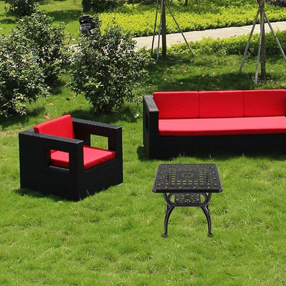 C/G Outdoor Side Tables,Cast Aluminum Patio End Tables,Anti-Rust Coffee Table for Garden Patio Lawn (Square-end Tables, Copper)