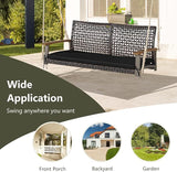 RELAX4LIFE 2-Seater Outdoor Porch Swing - PE Wicker Porch Loveseat Swing with 118” Hanging Ropes - Photo 6