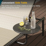 East Oak Textilene Outdoor Chaise Lounger, Aluminum Patio Lounge Chairs with Side Table - Photo 4