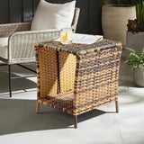 VINGLI Outdoor Wicker Side Table Patio Side Tables for Outside - Photo 7