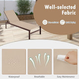 COSTWAY Lounge Chair Outdoor, Aluminum Frame Chaise Lounge with 6-Position Adjustable, Breathable Fabric - Photo 5