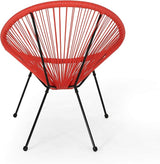 Christopher Knight Home Outdoor Hammock Weave Chair with Steel Frame (Set of 2) - Orange and Black Finish - Photo 7