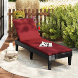 HAPPYGRILL Outdoor Chaise Lounge Chair Rattan Recliner Lounger with Removable Cushion & 3-Level Adjustable Backrest - Photo 2