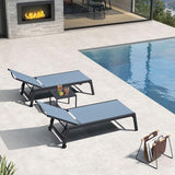 PURPLE LEAF Outdoor Chaise Lounge Set for 2 Oversized Pool Lounge Chairs with Easy-to-Move Wheels and Adjustable - Photo 3