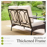 Sophia & William Metal Patio Furniture Set, 7 Seats Outdoor Conversation Set with 3-Seater Sofa, 2 Swivel Chairs - Photo 3