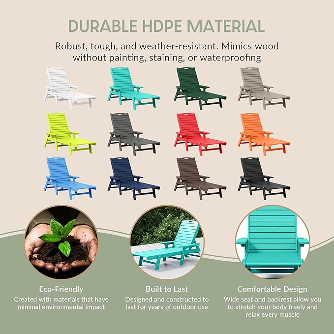 WestinTrends Malibu Poly Reclining Chaise Lounge Turquoise - Photo 8