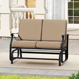 Tangkula Patio Glider Bench, 2-Person Swing Gliding Loveseat with Breathable Fabric Seat & Soft Cushions - Photo 2