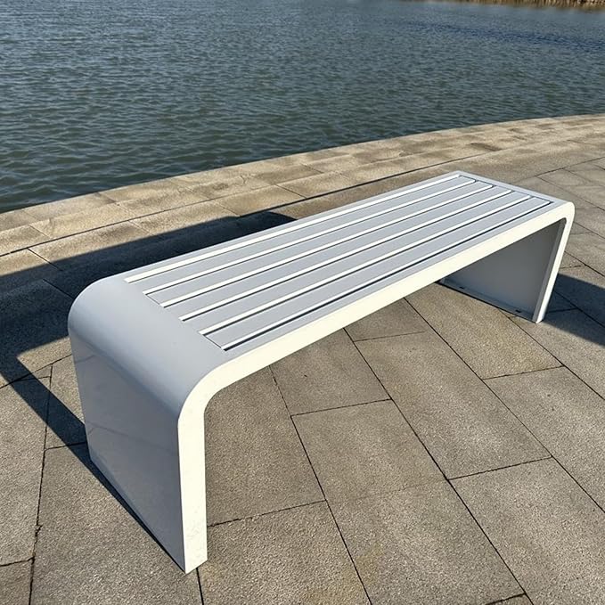 Outdoor Metal Garden Bench - Durable Patio Seating for Porch, Park, Backyard, Relaxing, Stylish Design, Weather-Resistant, Decorative Furniture
