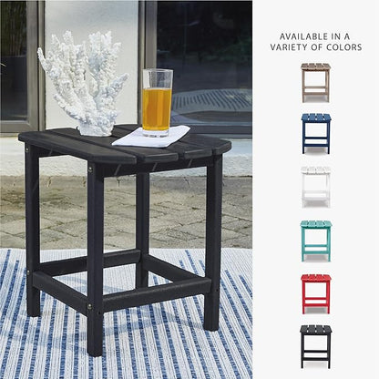 Signature Design by Ashley Sundown Treasure Modern Weather Resistant Outdoor End Table, Black