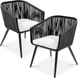 Best Choice Products Set of 2 Patio Dining Chairs, Outdoor Seating for Backyard, Poolside, Balcony w/Woven Wicker Design - Photo 1