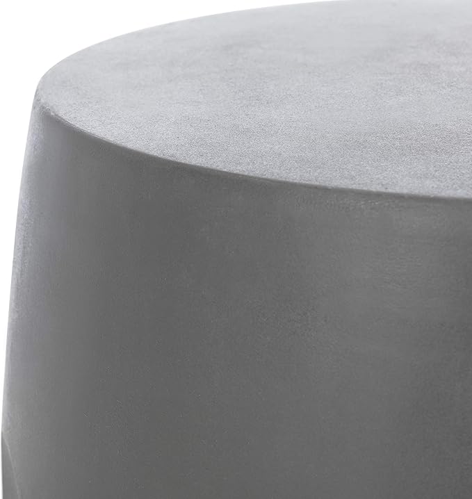 SAFAVIEH Outdoor Collection Zuri Modern Dark Grey Concrete Round Accent Table (Fully Assembled)
