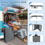 Folding Lounge Chair Outdoor with Insulated Cooler Bag Portable for Outside Patio Chaise Lounge Chair 5-Position with - Photo 8
