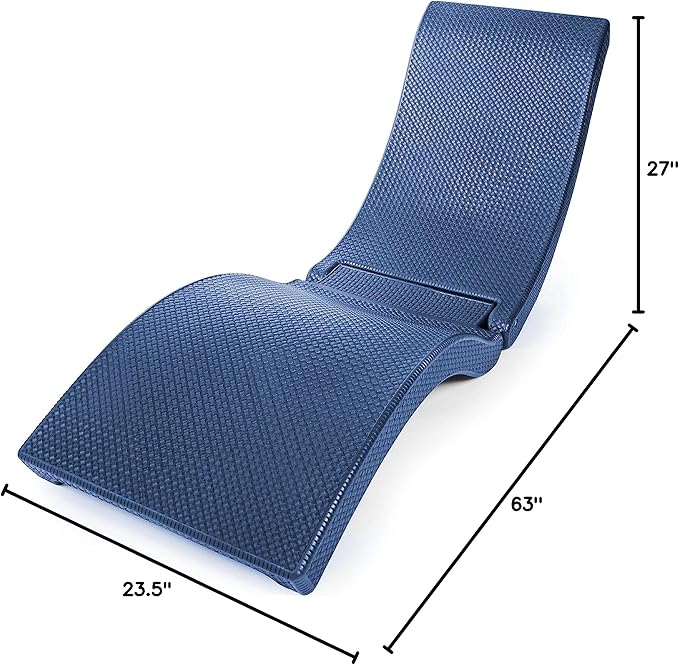 Pool Mate Luxury Swimming Pool Patio Chaise Lounge Chair, Blue