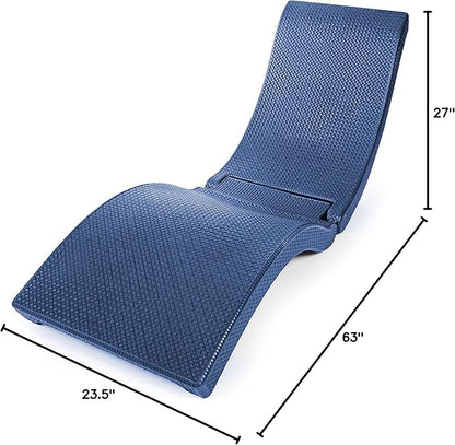 Pool Mate Luxury Swimming Pool Patio Chaise Lounge Chair, Blue