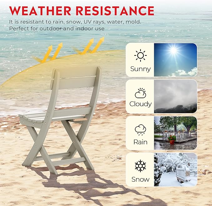 Costaelm Outdoor Patio Modern Folding Dining Chair - Photo 4