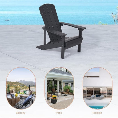 Adirondack Chairs, Plastic Adirondack Chairs Set of 2, All-Weather Resistant, Widely Used in Outdoor, Fire Pit, Deck, Outside, Garden